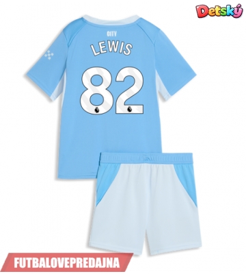Lacne Dětský Futbalové dres Manchester City Rico Lewis #82 2026-27 Krátky Rukáv - Domáci (+ trenírky)